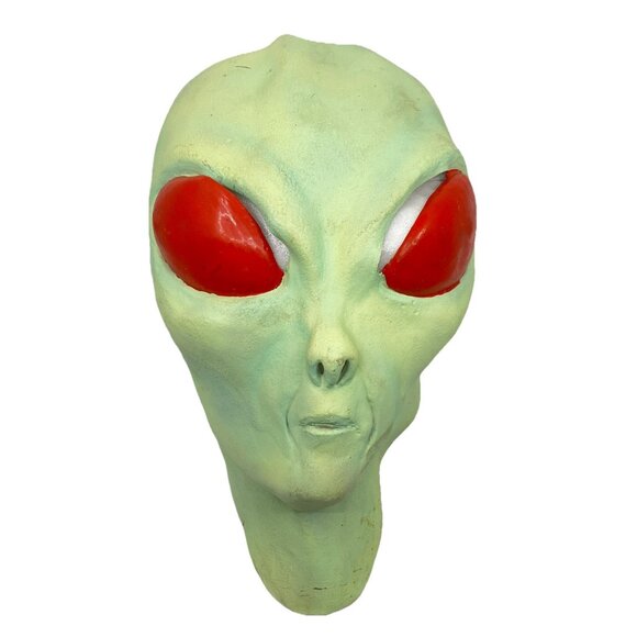 Vintage Alien Mask 1997 The Paper Magic Group Halloween Green Costume Rubber - Picture 1 of 9